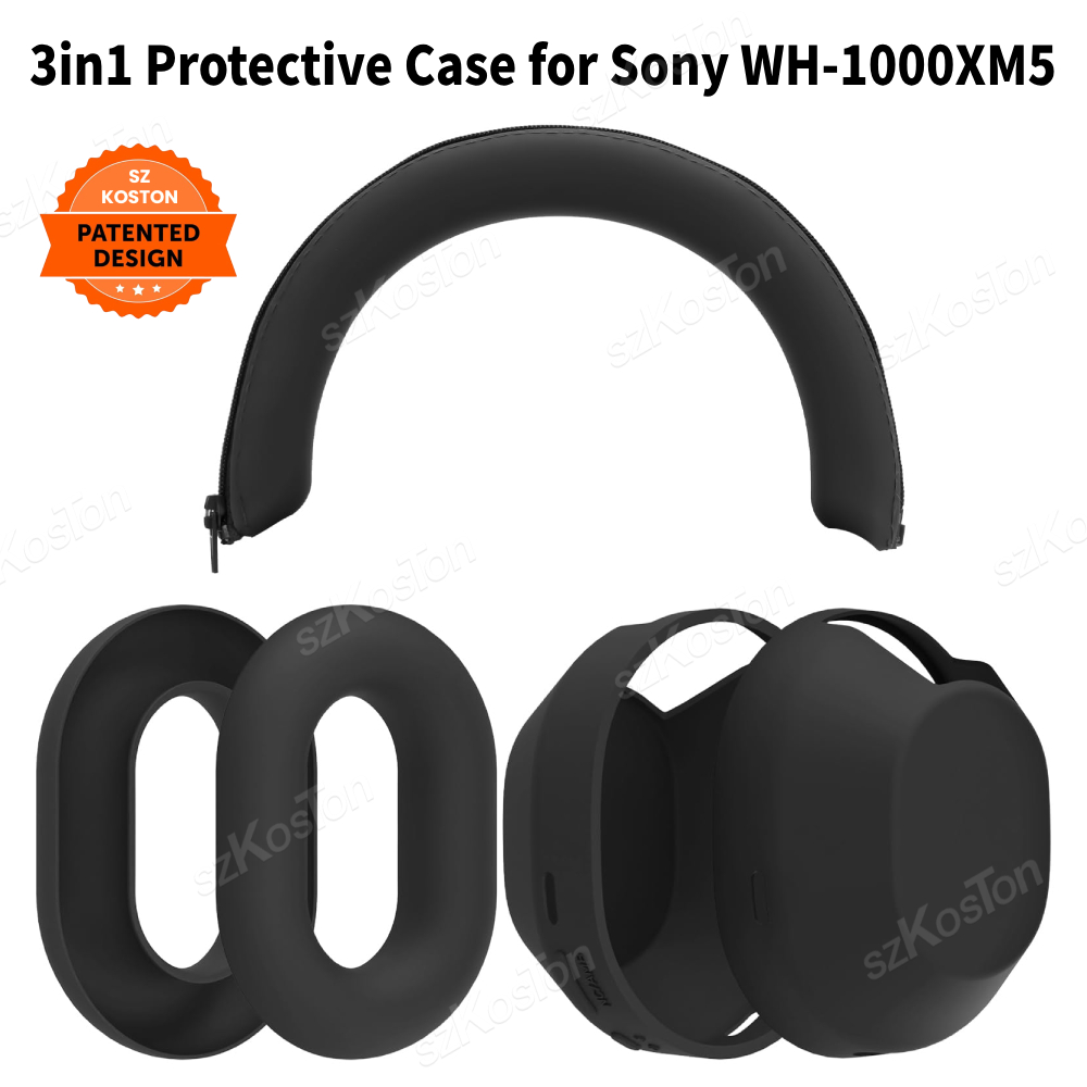 Sony Headphone Wh-1000Xm5 - 3-in-1 เคสซิลิโคนสําหรับ Sony WH-1000XM5 หูฟังแขน Earmuff